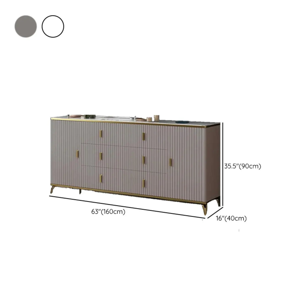 Meuble de salon glamour en bois avec plusieurs tiroirs