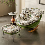 Fauteuil à bascule ergonomique moderne rembourré avec repose-pieds en option