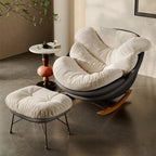 Fauteuil à bascule ergonomique moderne rembourré avec repose-pieds en option