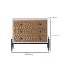 Meuble rectangulaire rustique autoportant en bois blanc et base en fer