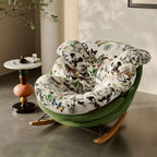 Fauteuil à bascule ergonomique moderne rembourré avec repose-pieds en option