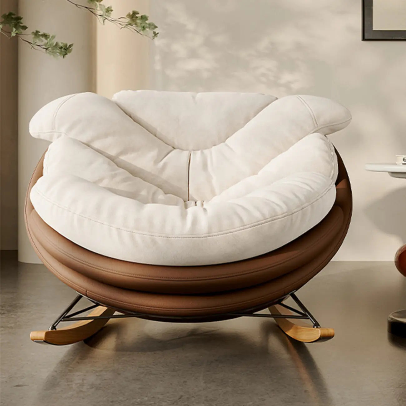 Fauteuil à bascule ergonomique moderne rembourré avec repose-pieds en option