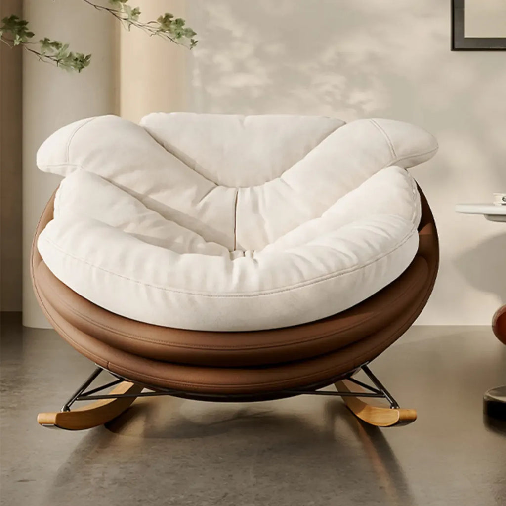 Fauteuil à bascule ergonomique moderne rembourré avec repose-pieds en option