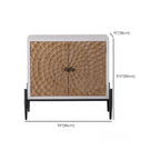 Meuble rectangulaire rustique autoportant en bois blanc et base en fer