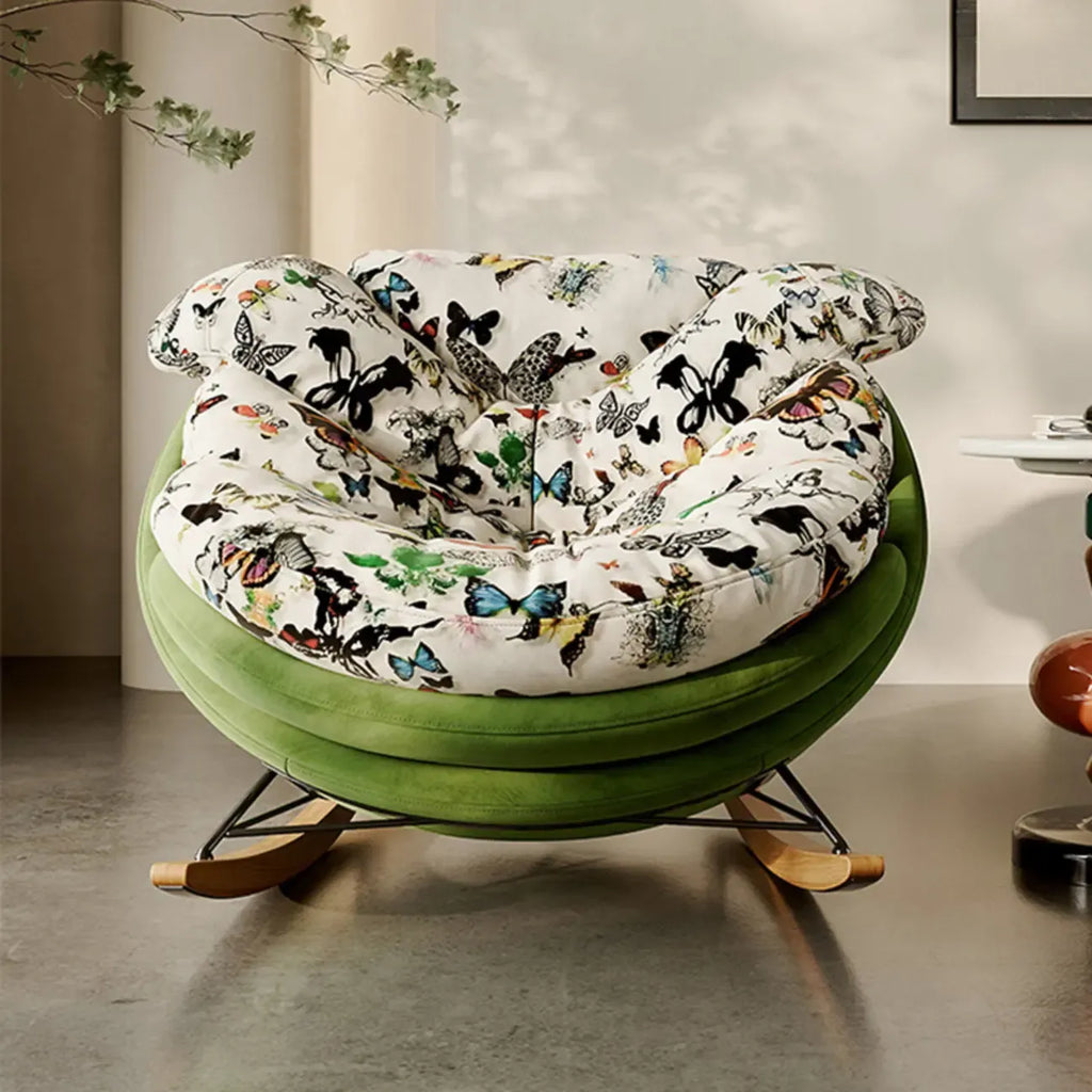 Fauteuil à bascule ergonomique moderne rembourré avec repose-pieds en option