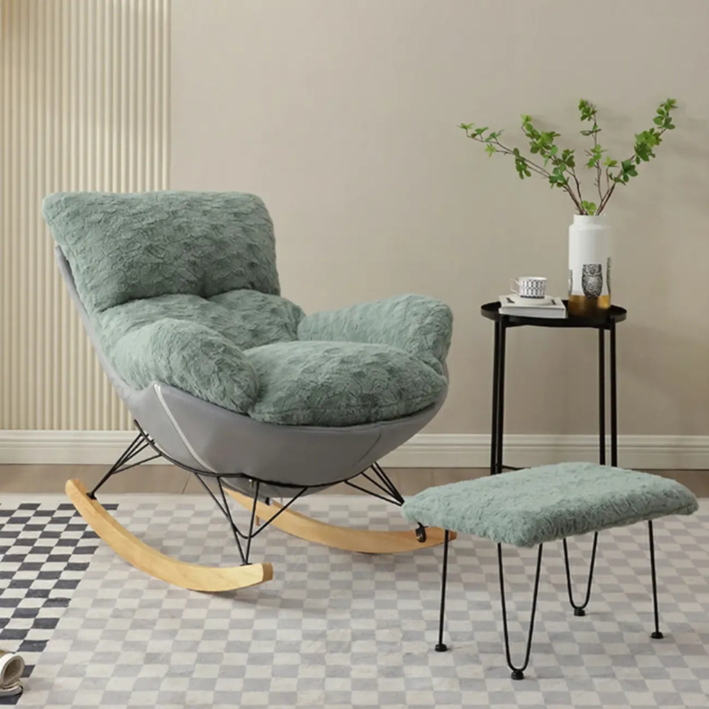 Fauteuil à bascule moderne sans accoudoirs avec repose-pieds