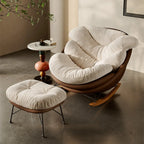 Fauteuil à bascule ergonomique moderne rembourré avec repose-pieds en option
