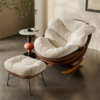 Fauteuil à bascule ergonomique moderne rembourré avec repose-pieds en option