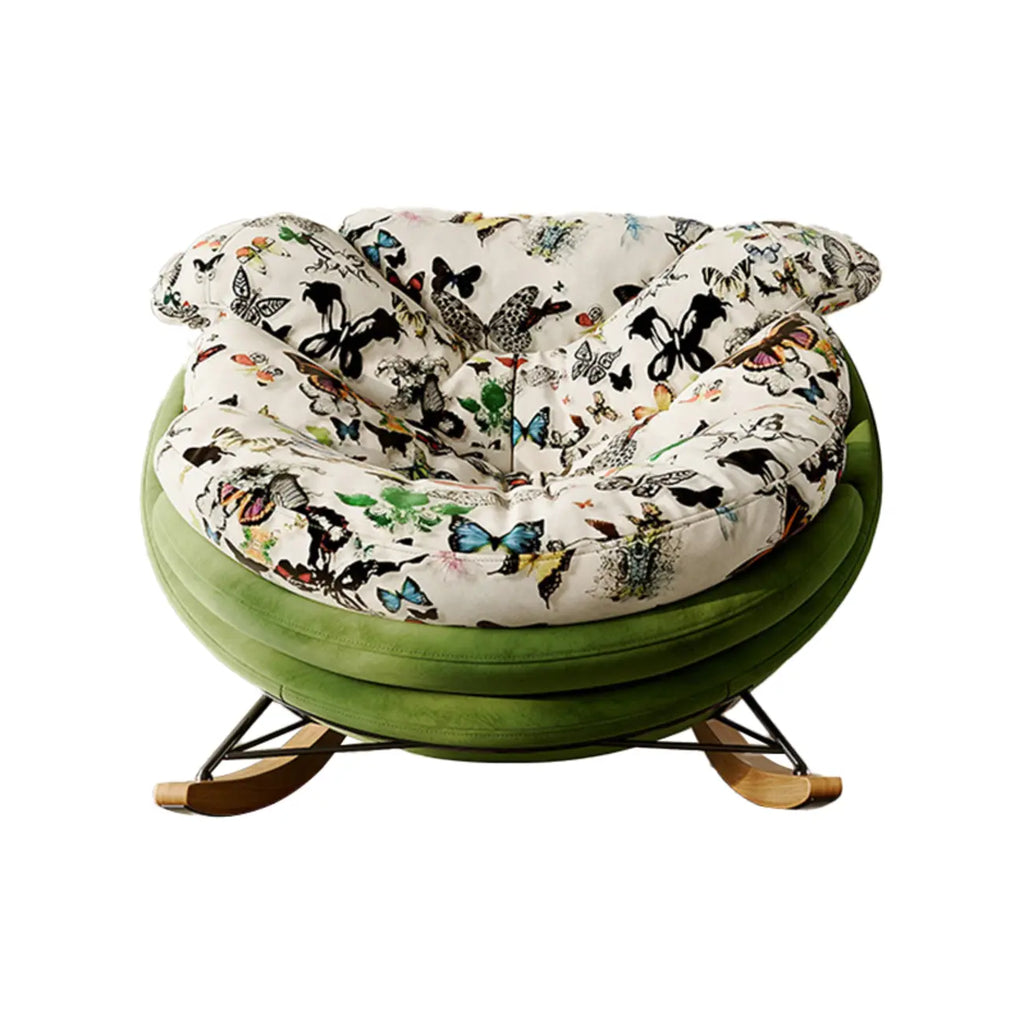 Fauteuil à bascule ergonomique moderne rembourré avec repose-pieds en option