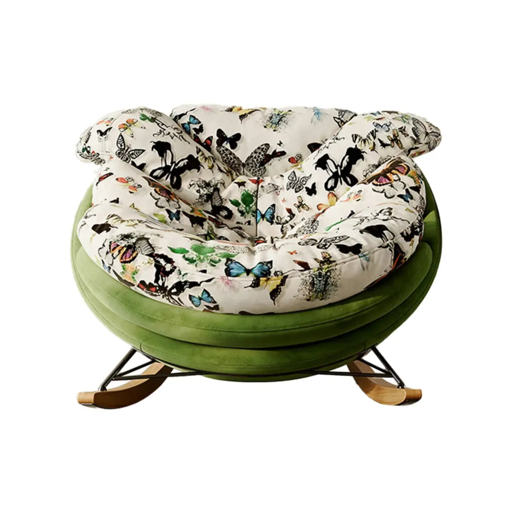 Fauteuil à bascule ergonomique moderne rembourré avec repose-pieds en option