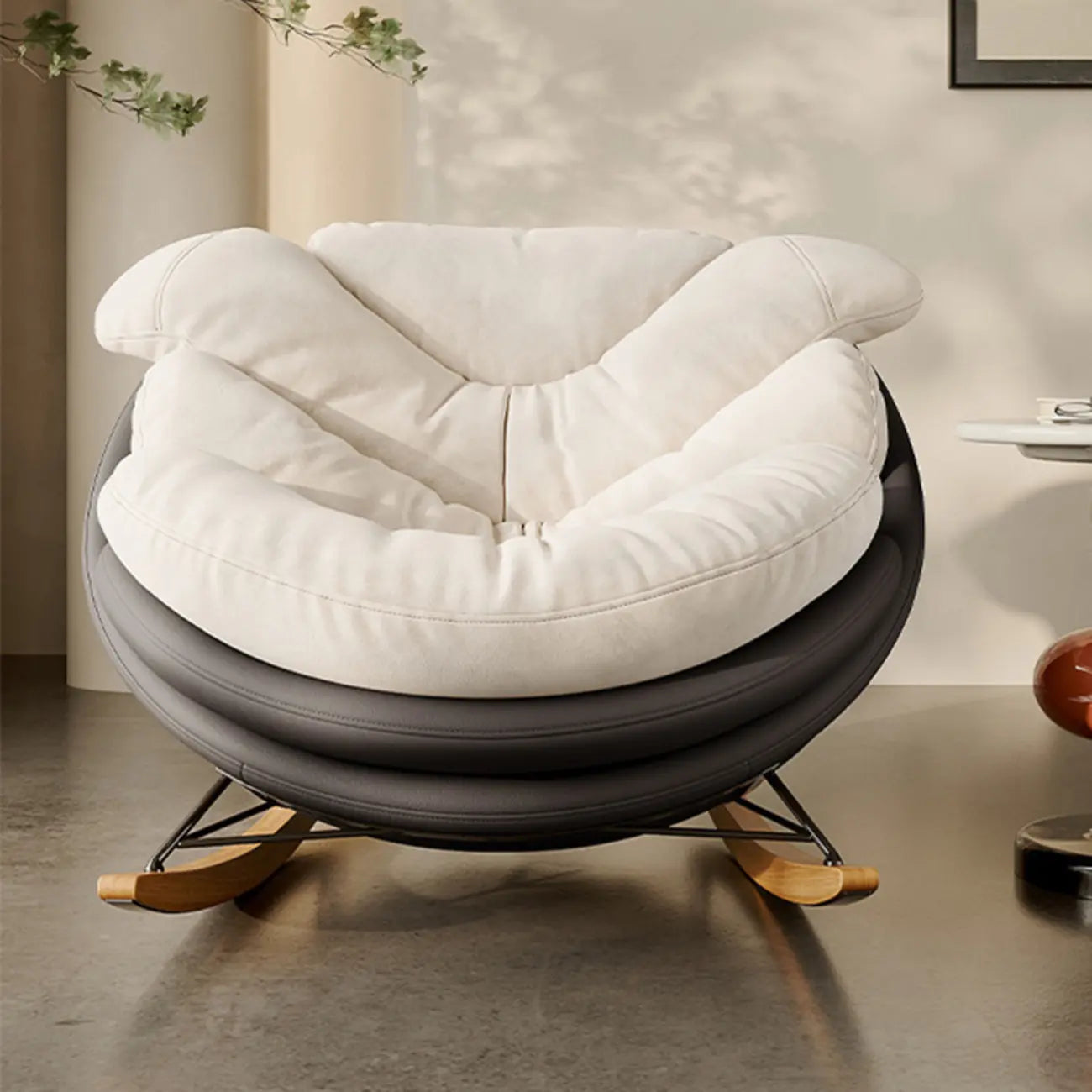 Fauteuil à bascule ergonomique moderne rembourré avec repose-pieds en option