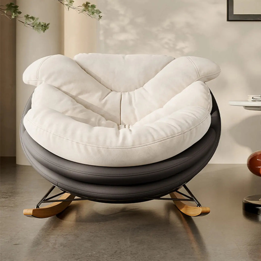 Fauteuil à bascule ergonomique moderne rembourré avec repose-pieds en option