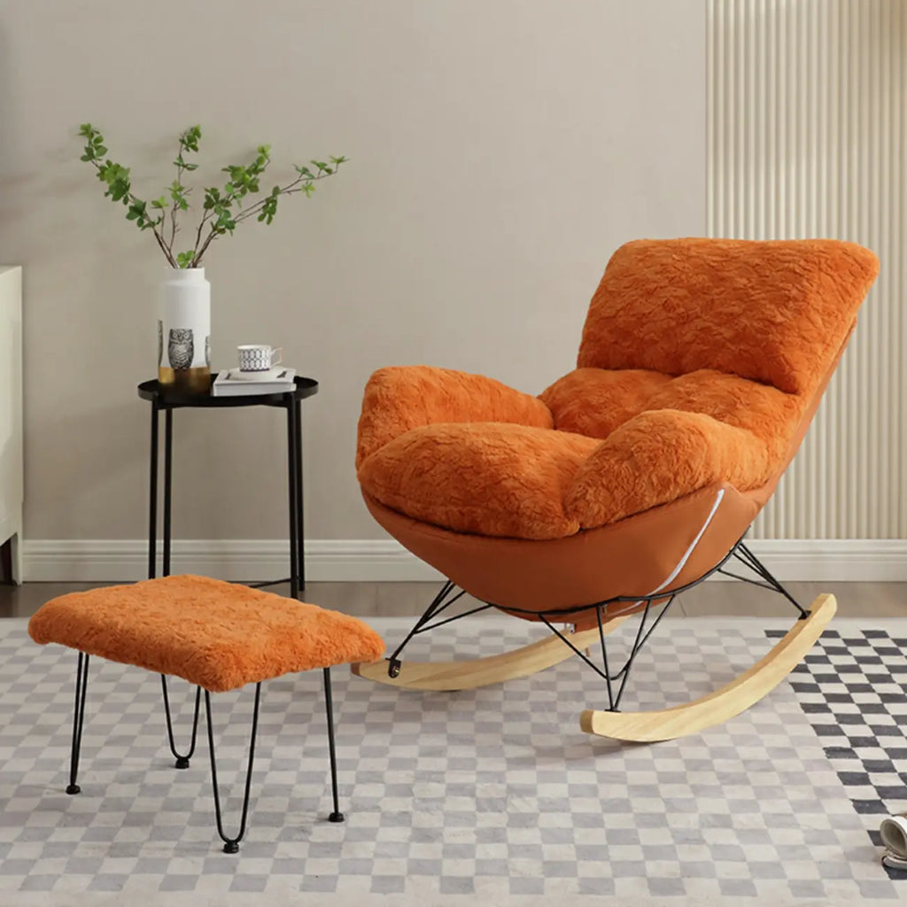 Fauteuil à bascule moderne sans accoudoirs avec repose-pieds