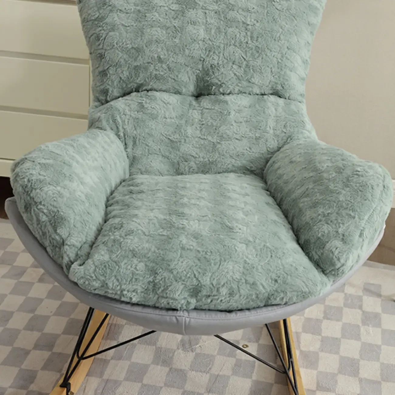 Fauteuil à bascule moderne sans accoudoirs avec repose-pieds