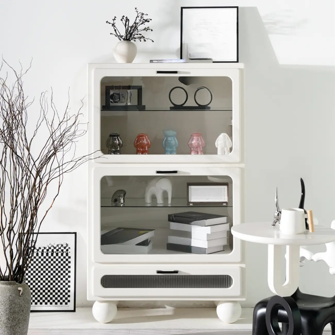 Meuble d'appoint moderne autoportant pour forme rectangulaire
