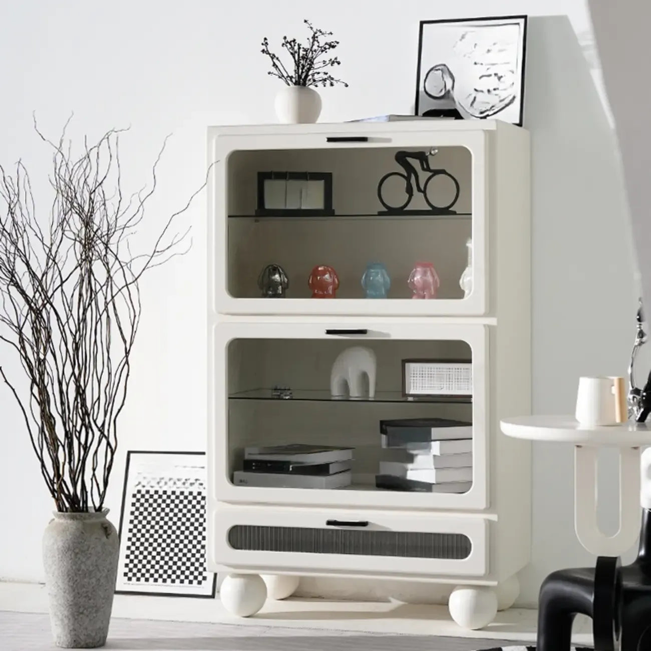 Meuble d'appoint moderne autoportant pour forme rectangulaire