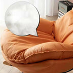Sedia a dondolo imbottita senza braccioli con pouf per soggiorno