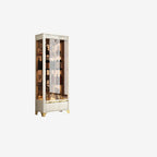 Élégante vitrine en verre avec pieds noirs et dorés