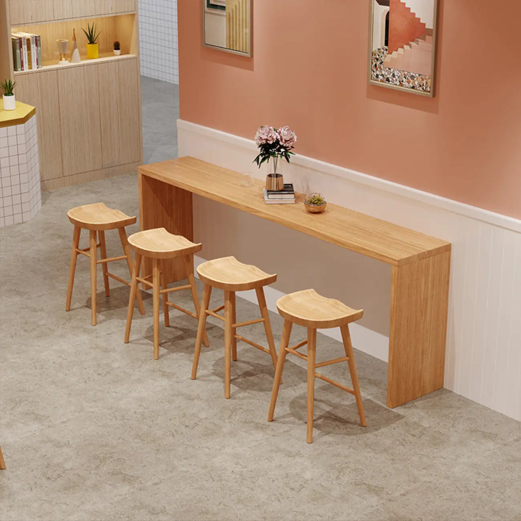 Table de bar minimaliste en bois massif, hauteur 72 pouces, pour 8 personnes