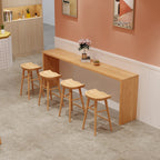 Table de bar minimaliste en bois massif, hauteur 72 pouces, pour 8 personnes