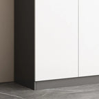Grande vitrine de rangement ouverte en bois, du sol au plafond