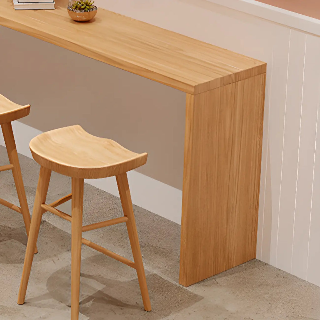 Table de bar minimaliste en bois massif, hauteur 72 pouces, pour 8 personnes