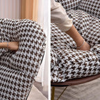 Fauteuil à bascule ergonomique moderne à oreilles avec revêtement rembourré