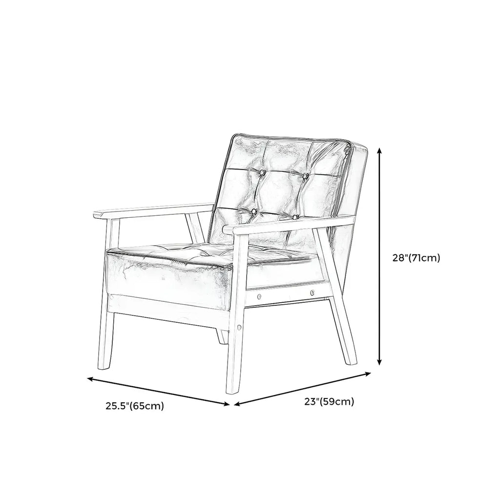 Fauteuil d'appoint moderne en cuir capitonné avec structure en bois