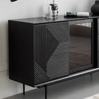 Meuble rectangulaire noir moderne avec tiroirs pour salon