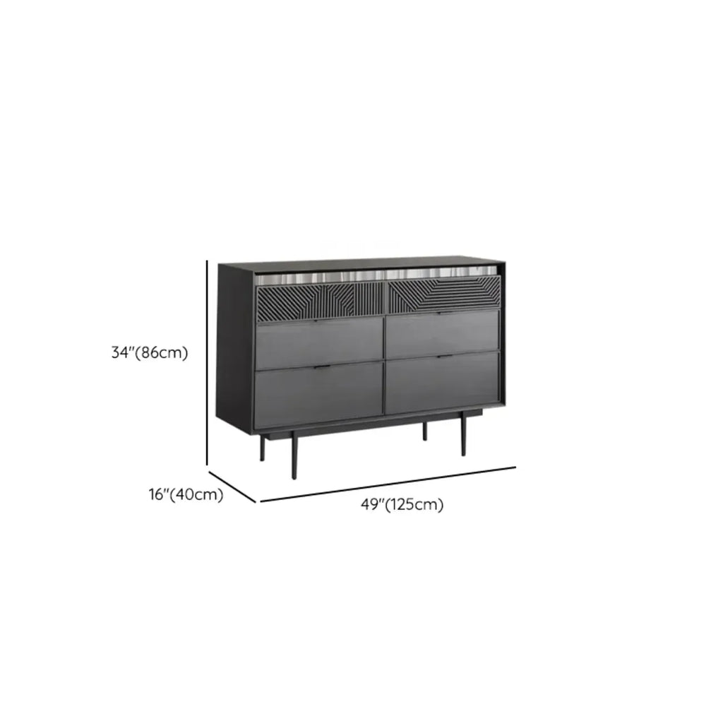 Meuble rectangulaire noir moderne avec tiroirs pour salon