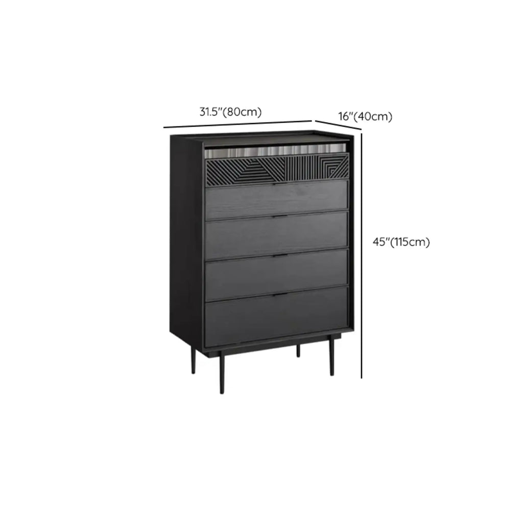 Meuble rectangulaire noir moderne avec tiroirs pour salon