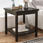 Table d'appoint minimaliste en bois noir avec rangement pour salon