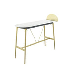 Table de bar design en métal noir avec repose-pieds doré pour intérieur moderne