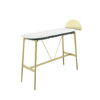 Table de bar design en métal noir avec repose-pieds doré pour intérieur moderne