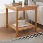 Table d'appoint minimaliste en bois noir avec rangement pour salon
