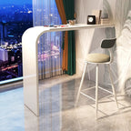 Table de bar minimaliste et élégante en métal blanc pour une maison moderne