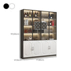 Vitrine en bois noir avec porte vitrée et rangement pour vin