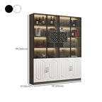 Vitrine en bois noir avec porte vitrée et rangement pour vin