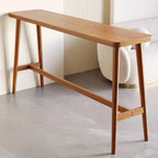 Table de bar rectangulaire en bois couleur expresso avec repose-pieds pour 2 personnes