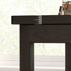 Table d'appoint minimaliste en bois noir avec rangement pour salon