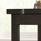 Table d'appoint minimaliste en bois noir avec rangement pour salon