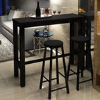 Table de bar moderne avec plateau en bois et pieds en métal