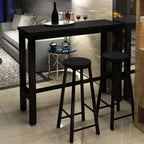 Table de bar moderne avec plateau en bois et pieds en métal