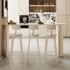 Ensemble de table de bar minimaliste en marbre blanc étroit