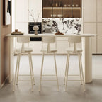 Ensemble de table de bar minimaliste en marbre blanc étroit