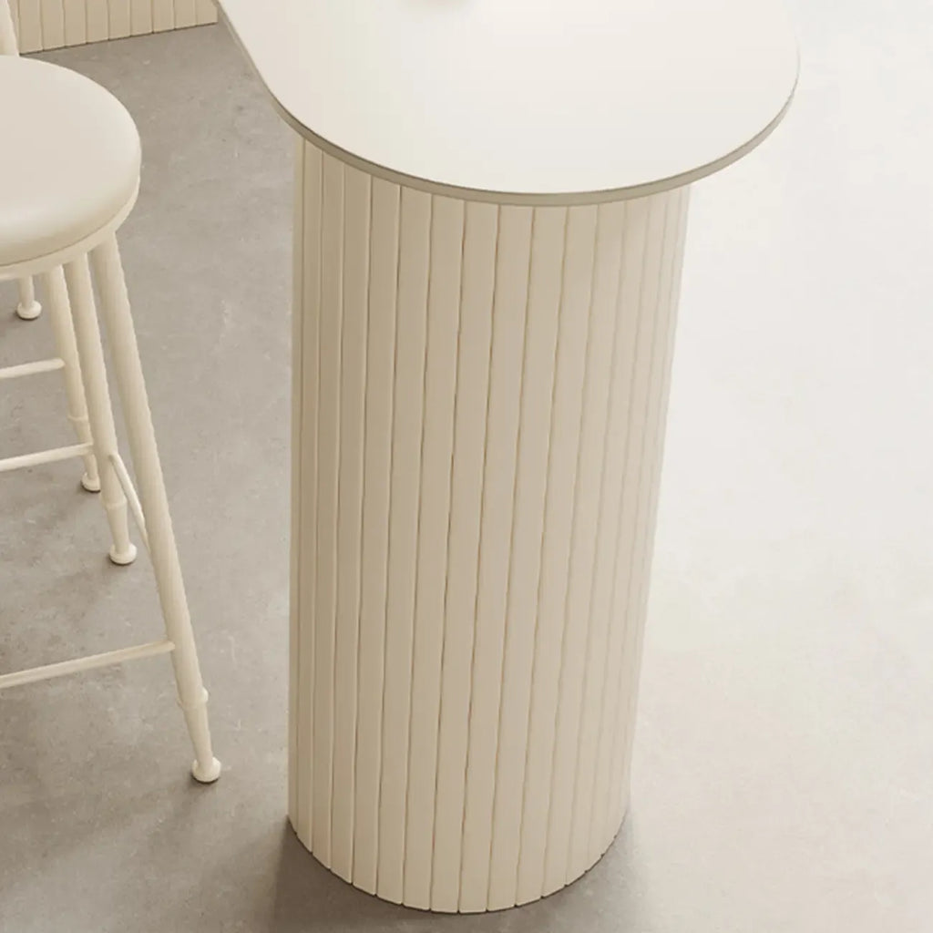 Ensemble de table de bar minimaliste en marbre blanc étroit