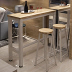 Table de bar moderne avec plateau en bois et pieds en métal