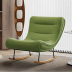 Fauteuil à bascule ergonomique en bois rembourré pour salon