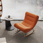 Fauteuil à bascule ergonomique en bois rembourré pour salon
