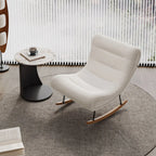 Fauteuil à bascule ergonomique en bois rembourré pour salon